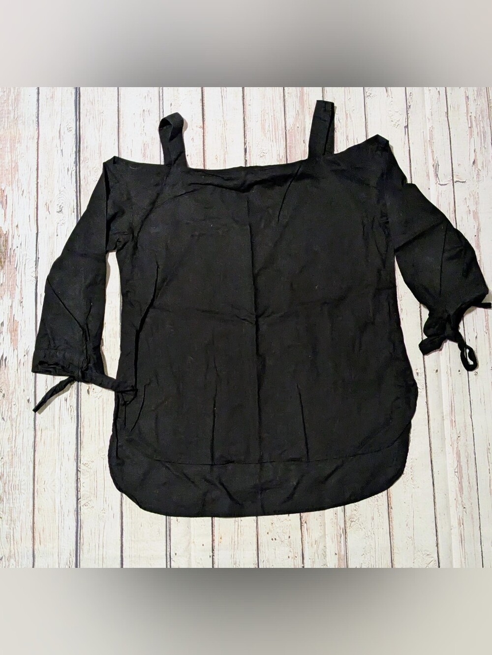 Philosophy Black Off-Shoulder Strap Blouse